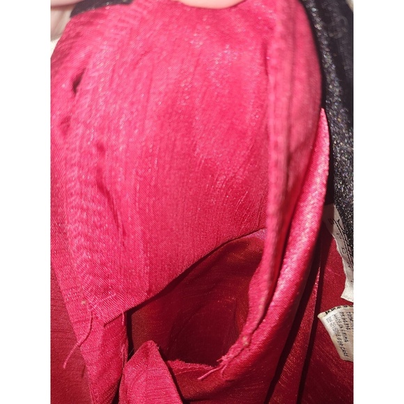 Selene Sport‎  Floral Embroidered Blouse Velvet Trim Button Down Red XL - Picture 5 of 5